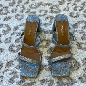 Silver Sparkle Tony Bianco Short Heel. Size 6.5. Great Condition.